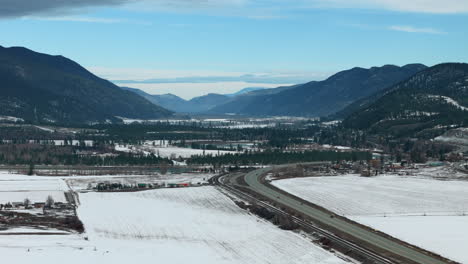 kamloops' scenic highway 1 in winter