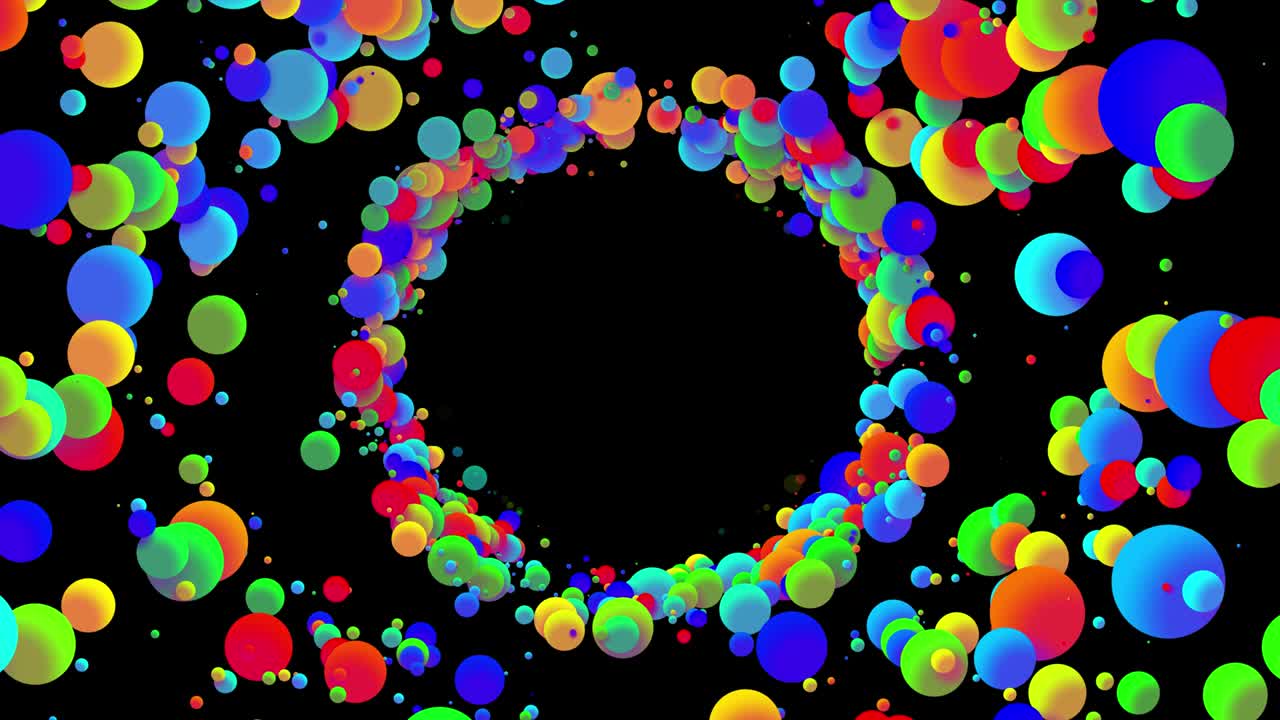 2d 평면 스타일의 아름다운 다채로운 방울과 함께 4k 루프 무결한 추상적인 배경은 액체에서 페인트 거품처럼 부드럽게 움직입니다.