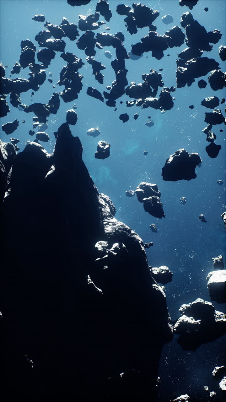 campo de asteroides en el espacio