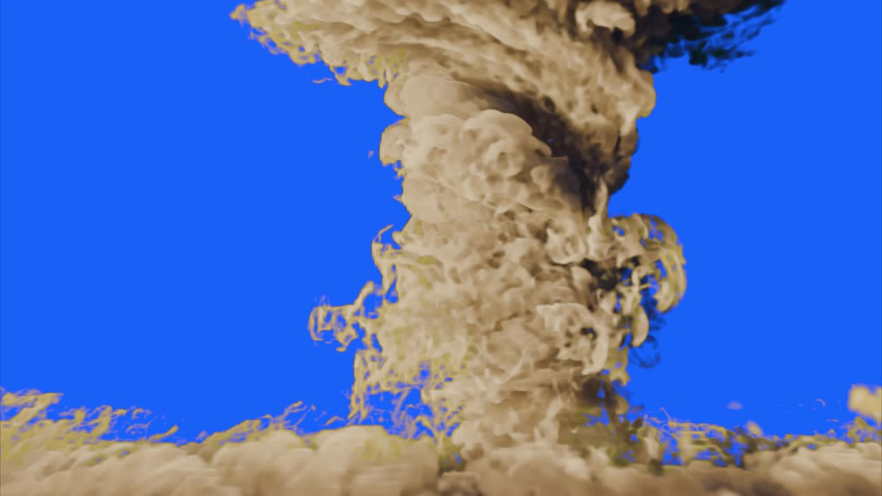 tornado huracán y flujo de humo 3d render