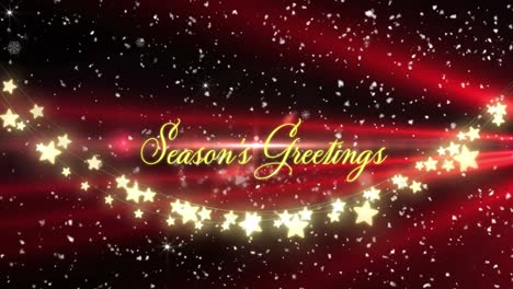 Animation-of-seasons-greetings-text-with-glowing-strings-of-fairy-lights