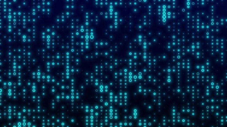 Abstract Digital Background with Glowing Blue Circles
