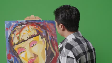 artist painting a portrait