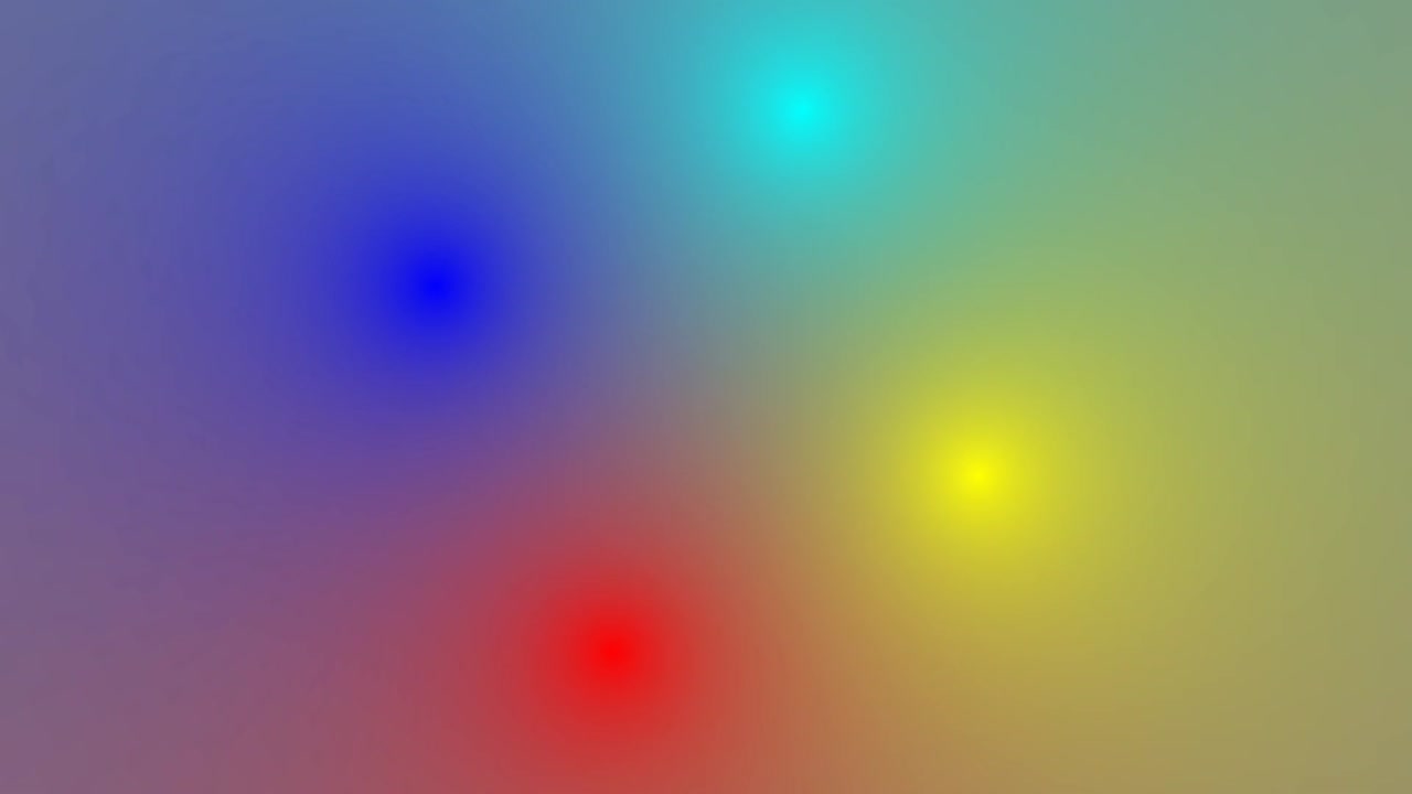 프레임 중앙에서 회전하는 네 가지 색상