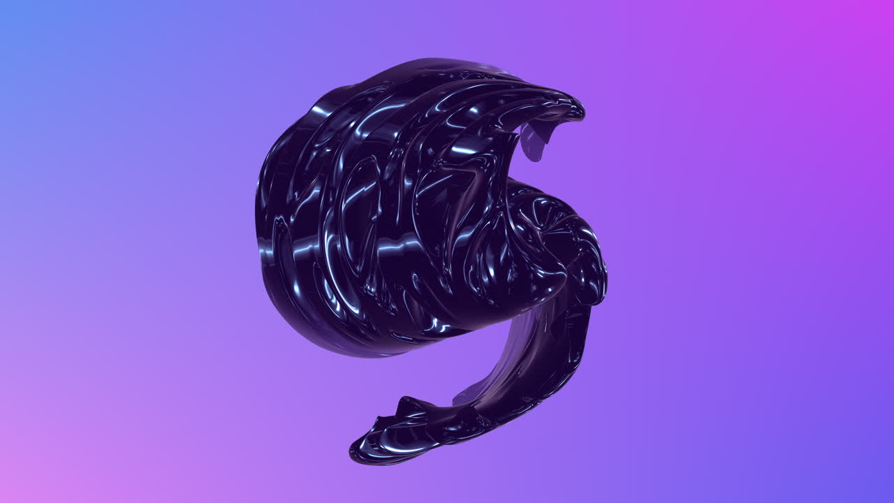 vibrante remolino abstracto líquido negro y púrpura sobre fondo rosa y azul