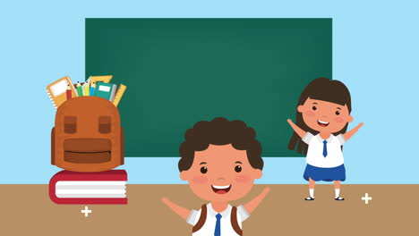 temporada de regreso a la escuela con los niños en el aula