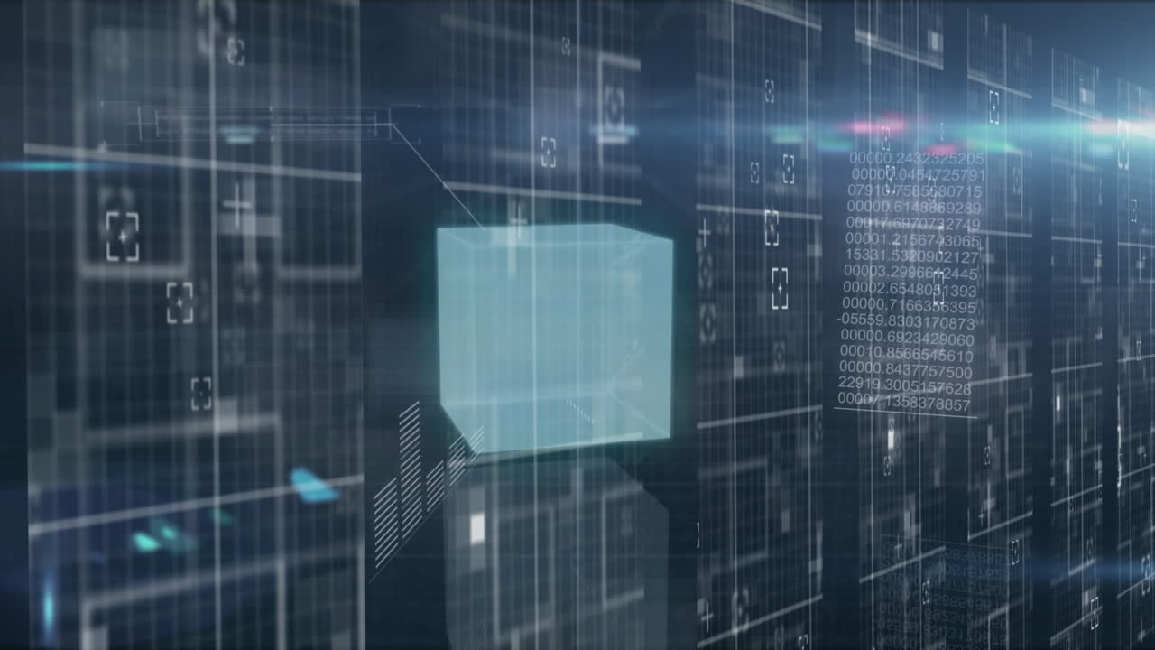 modelo de cubo en 3d contra un fondo azul