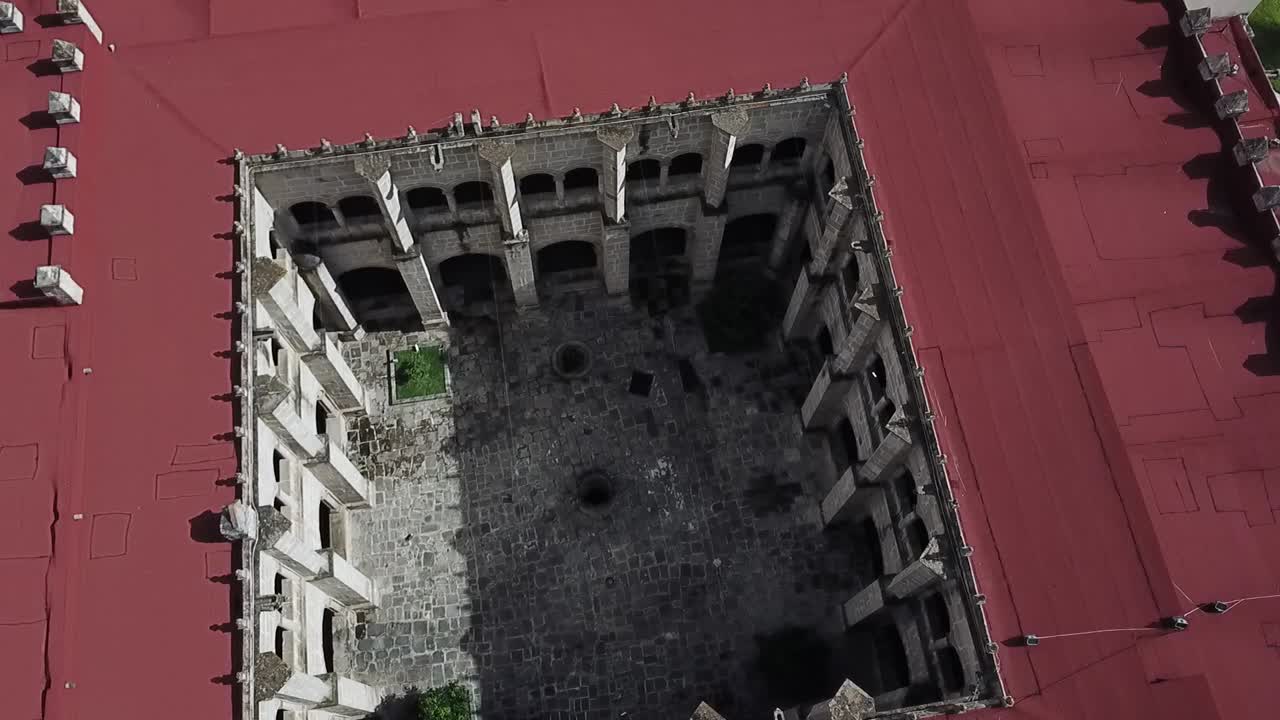 órbita del patio ex convento de santa maría magdalena en cuitzeo, michoacán, méxico