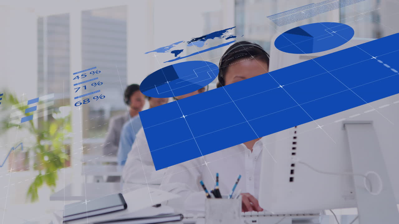 animación de gráficos sobre diversos consultores que trabajan