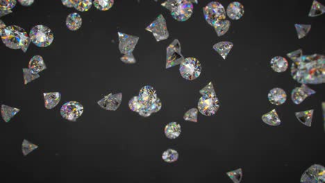diamantes redondos de corte brilhante 3d renderização de animação de loop sem costura