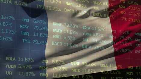 Animation-of-stock-market-over-flag-of-france