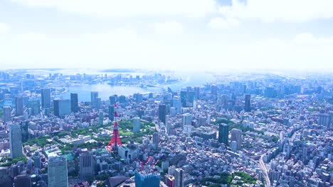 vista aérea del centro de la ciudad de tokio