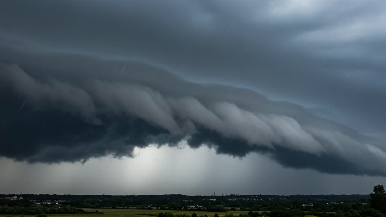 Dramatic Shelf Cloud Formation During a Storm