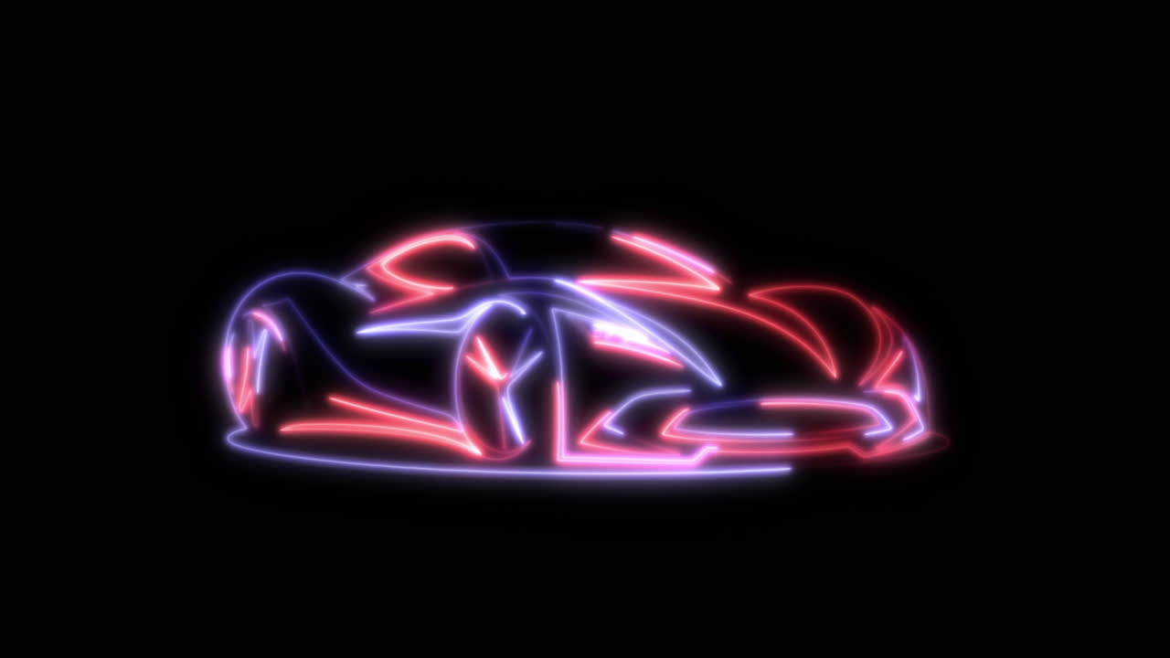 Neon Glow Sports Car Silhouette