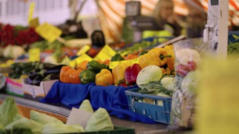 fresh produce on display at greengrocer shop in hanau, germany