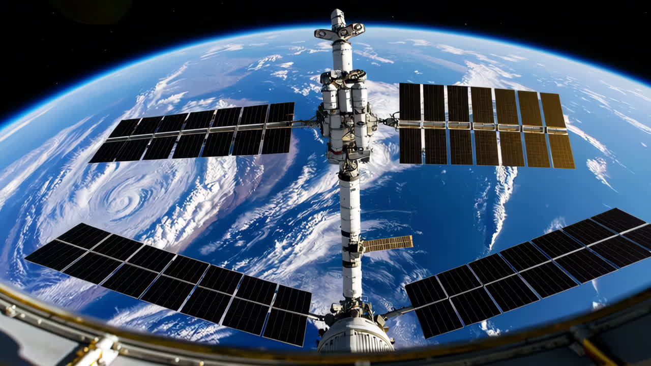 estación espacial internacional en órbita alrededor de la tierra