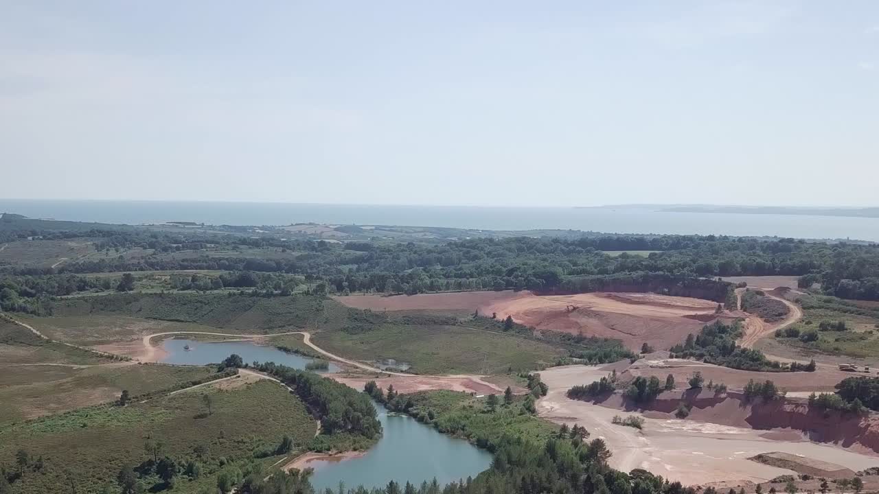 Aerial View of a Quarry and Landscape