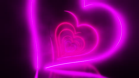 flying through red hearts painted with light. infinitely looped animation.