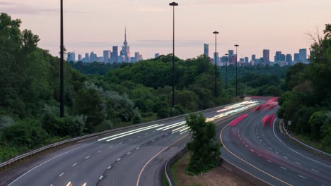 view of traffic going into toronto
