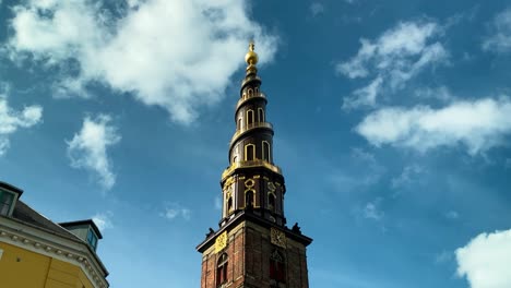 church of our saviour, copenhagen, time lapse video. copenhagen, denmark. 2020, july.