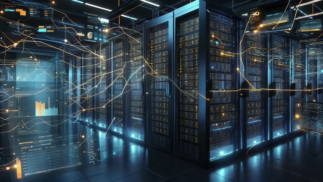 interno moderno del centro dati