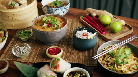 assortment of asian dishes