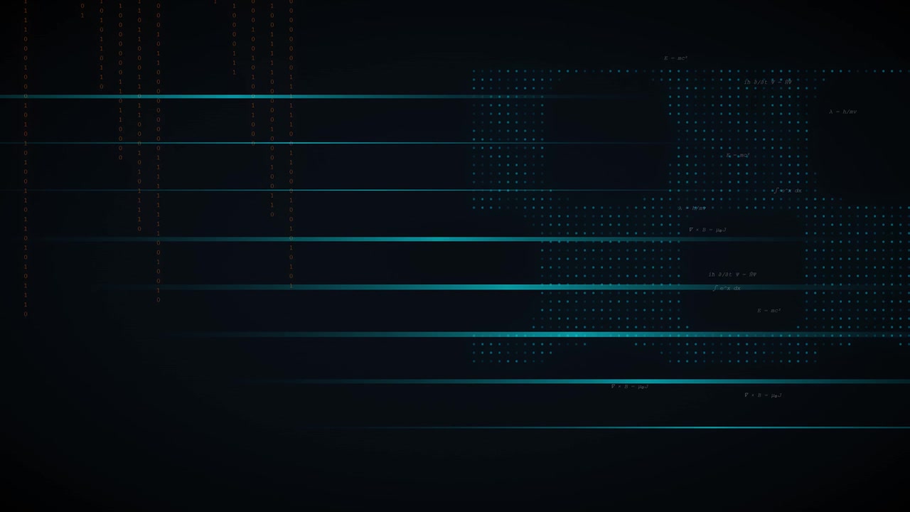 Abstract Digital Background with Glowing Data Lines and Mathematical Formulas