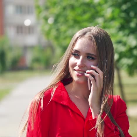 beautiful woman talking on phone