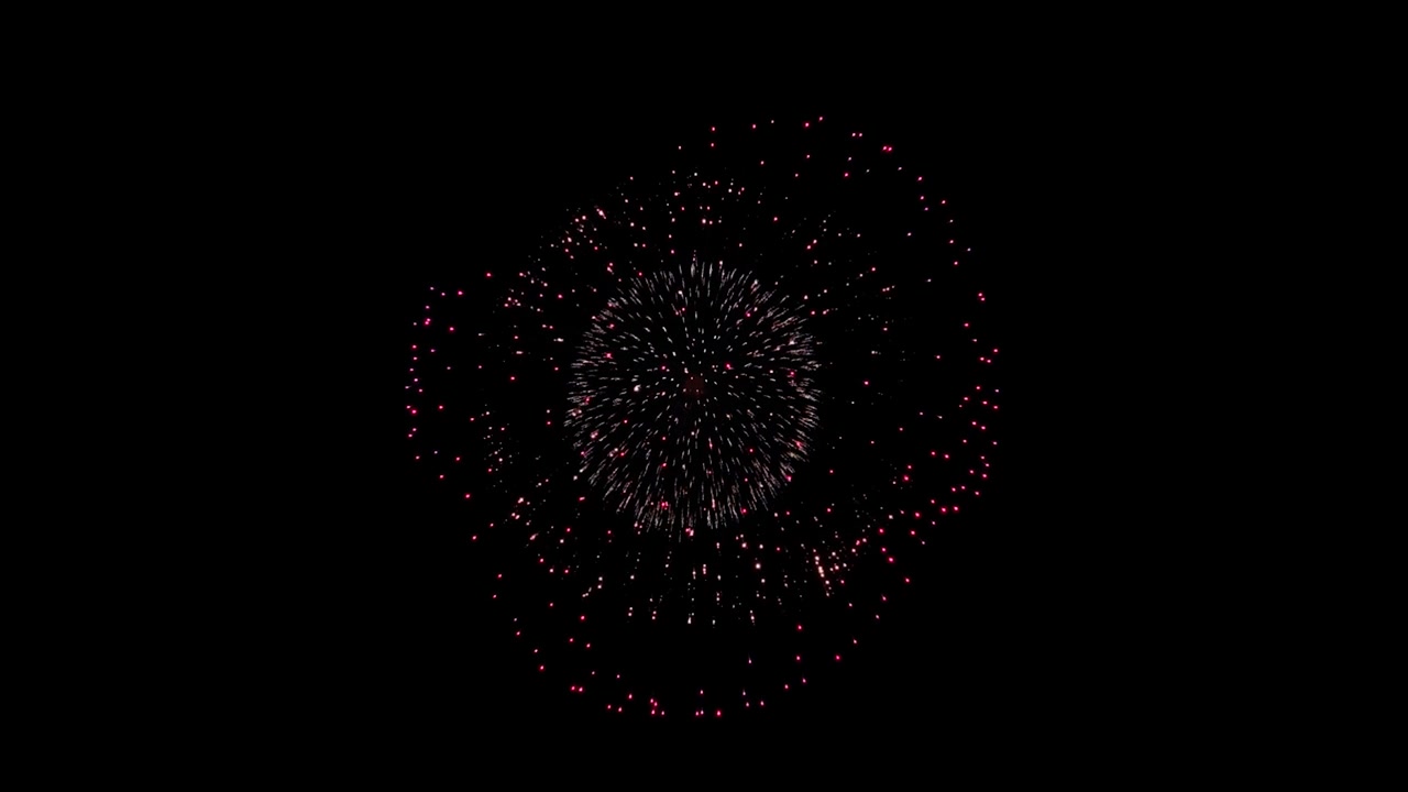 Colorful fireworks explosion light in the night sky green screen animation new years eve fireworks