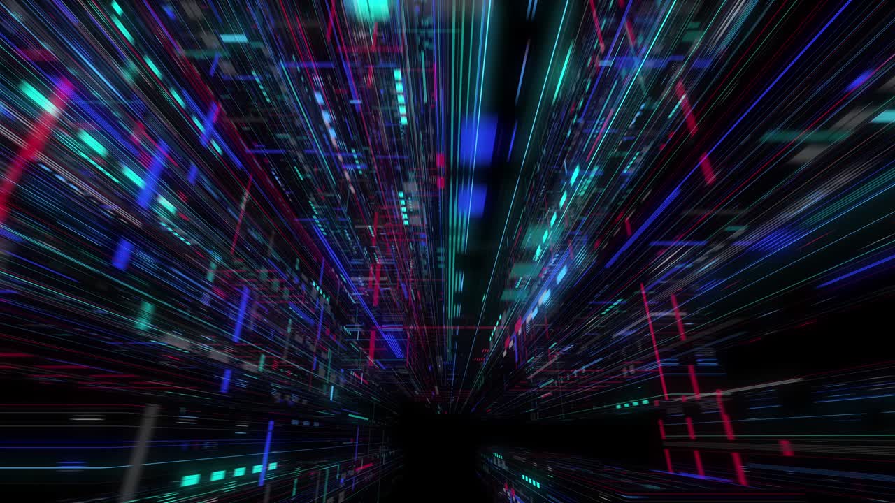 visualización de grandes datos con movimiento de cuadrícula digital. análisis de información, computación en la nube, internet de las cosas, tecnología de red. infografías de datos visuales. bucle sin costuras, renderización 3d