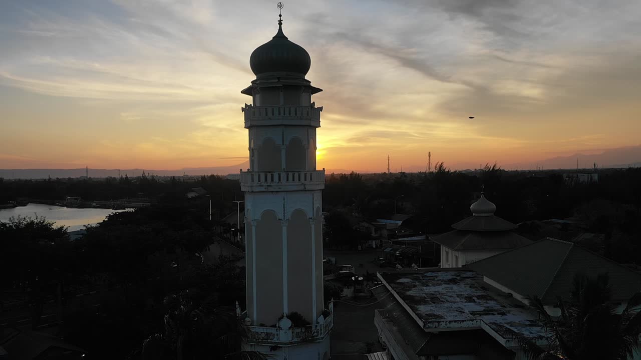 AH - Sunset Aerial Tsunami Aceh Mosque