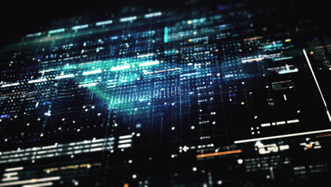 Visualización-De-Interfaz-De-Usuario-De-Simulación-De-Números-De-Cifrado,-Matriz-De-Datos-Avanzada,-Telemetría-Y-En-El-Espacio-Cibernético-Fondo-De-Entorno-De-Desenfoque-Abstracto