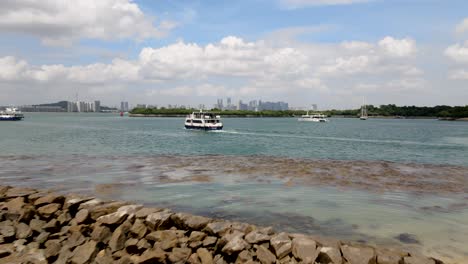 Ferry-Boats-Cruising-In-The-Ocean-Near-St