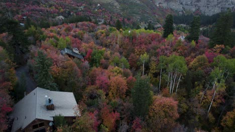 Drone-Flying-Over-Beautiful-Autumn-Colors-In-Sundance-Mountain-Resort-Near-Provo-In-Utah