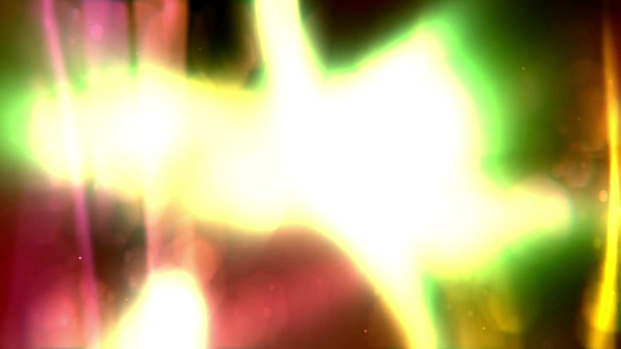 Realistic colorful light leak on black background.