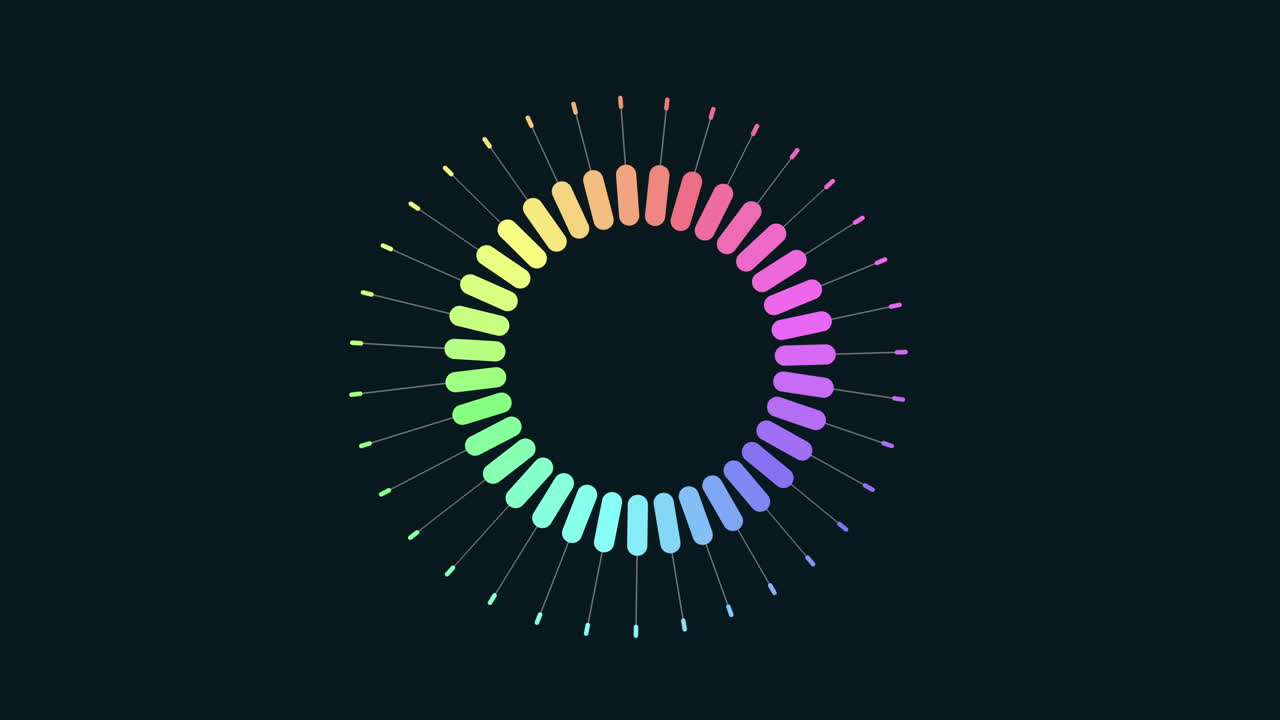 líneas vibrantes que forman un círculo radiante