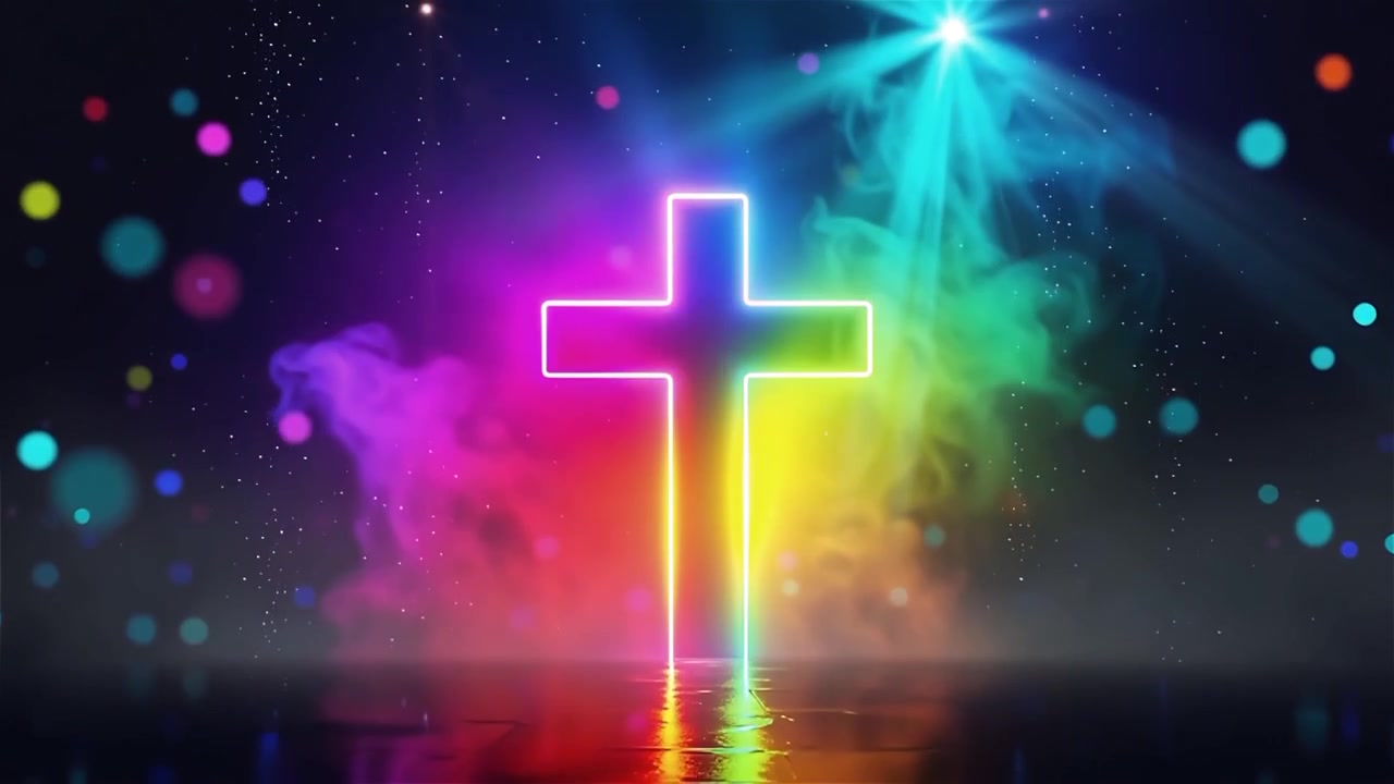 Christian Cross Heavenly Light Worship Background