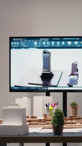 vertical video empty modern office prepared for real estate meetings and planning sessions