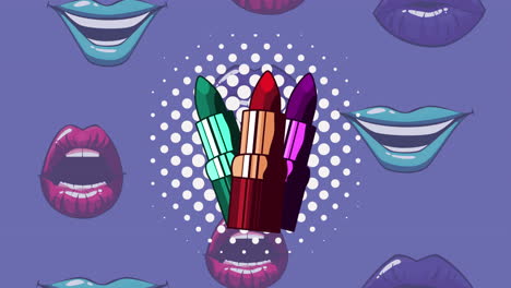 ilustración de lápiz labial de arte pop