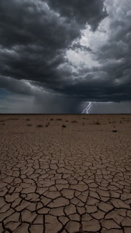 lightning storm over dry land