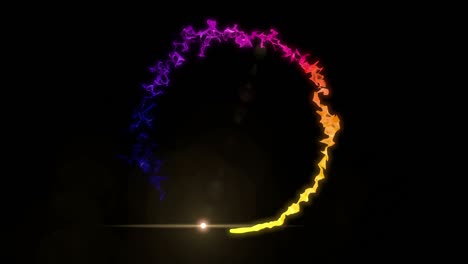 particle portal with rainbow colors, looping 3d animation