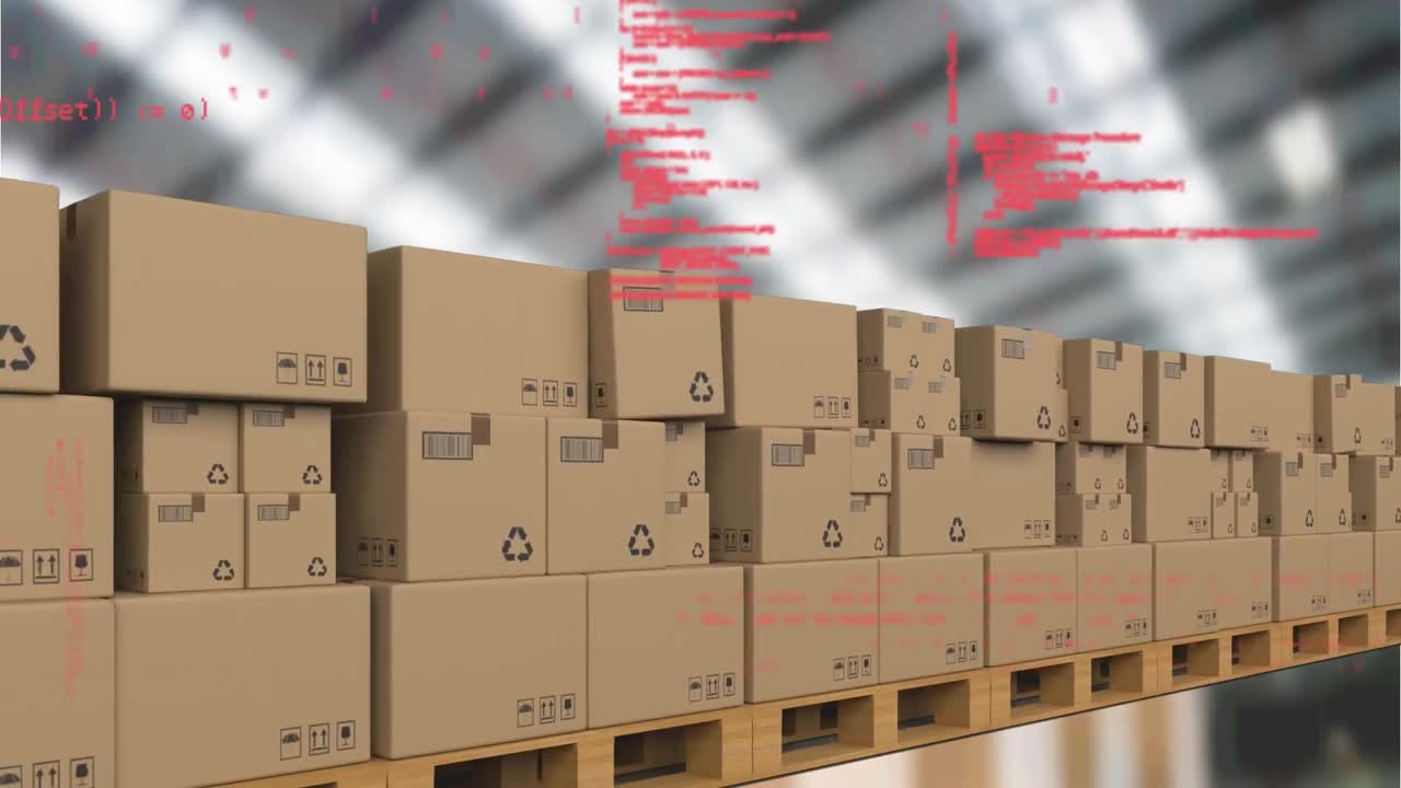 공장에 대한 컨베이어 벨트에 대한 배달 상자에 대한 데이터 처리