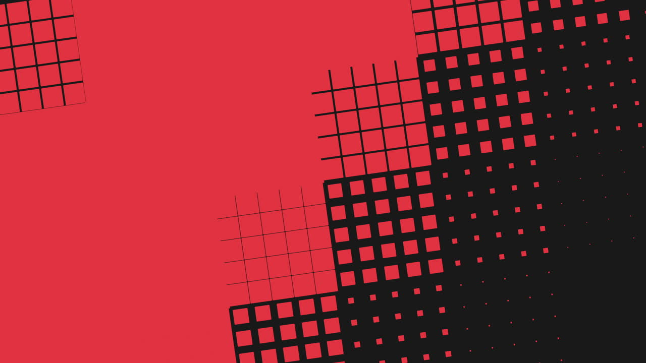 Red and black squares and rectangles pattern