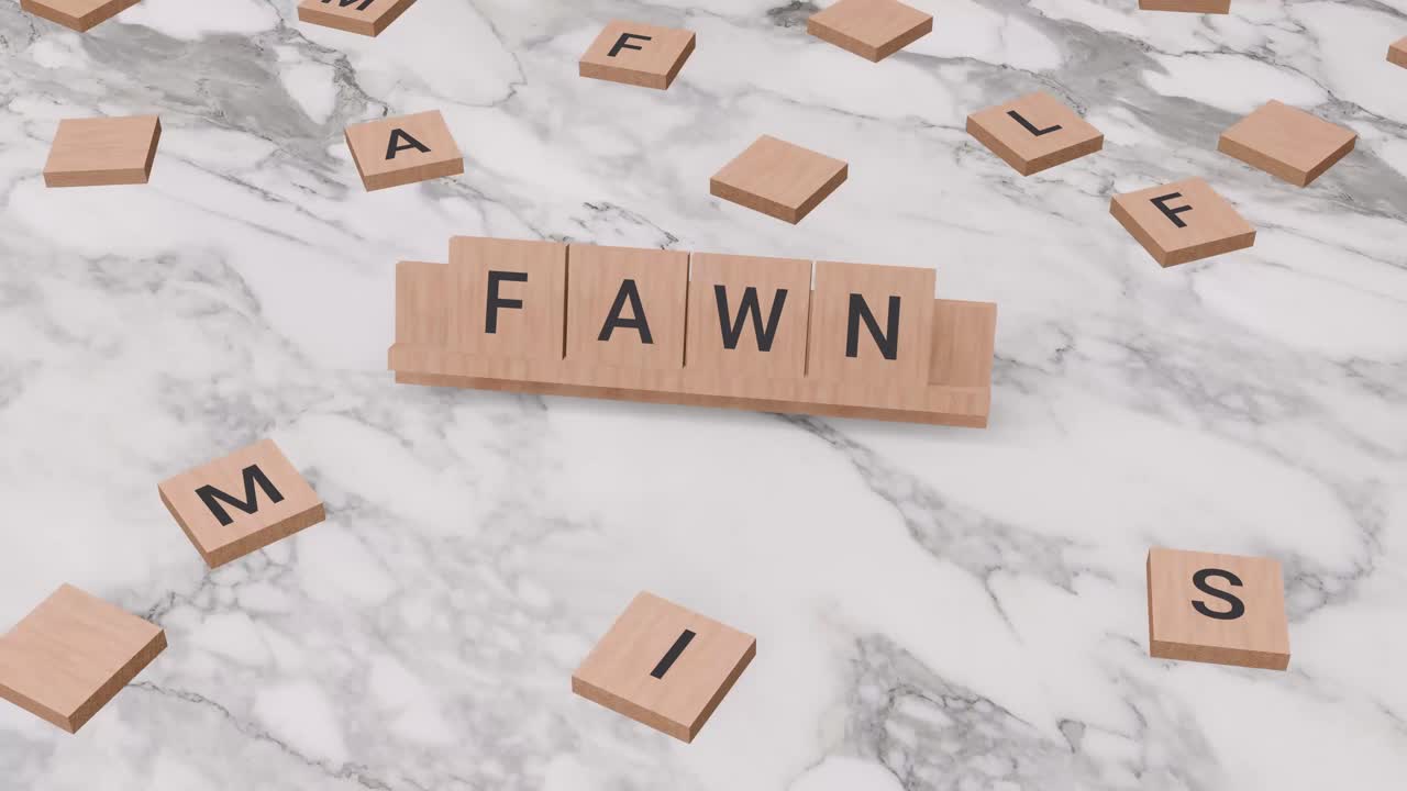 Wort 'Fawn' im Scrabble