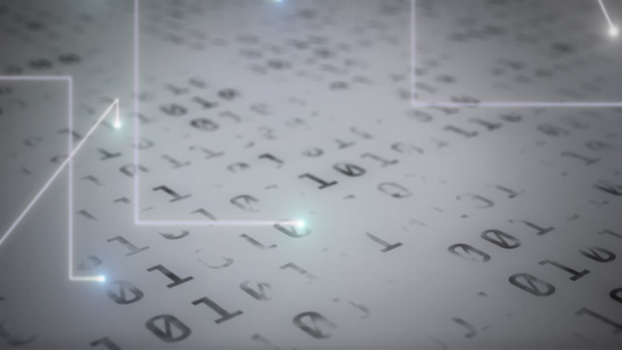 Animation of white lines and data processing on interface