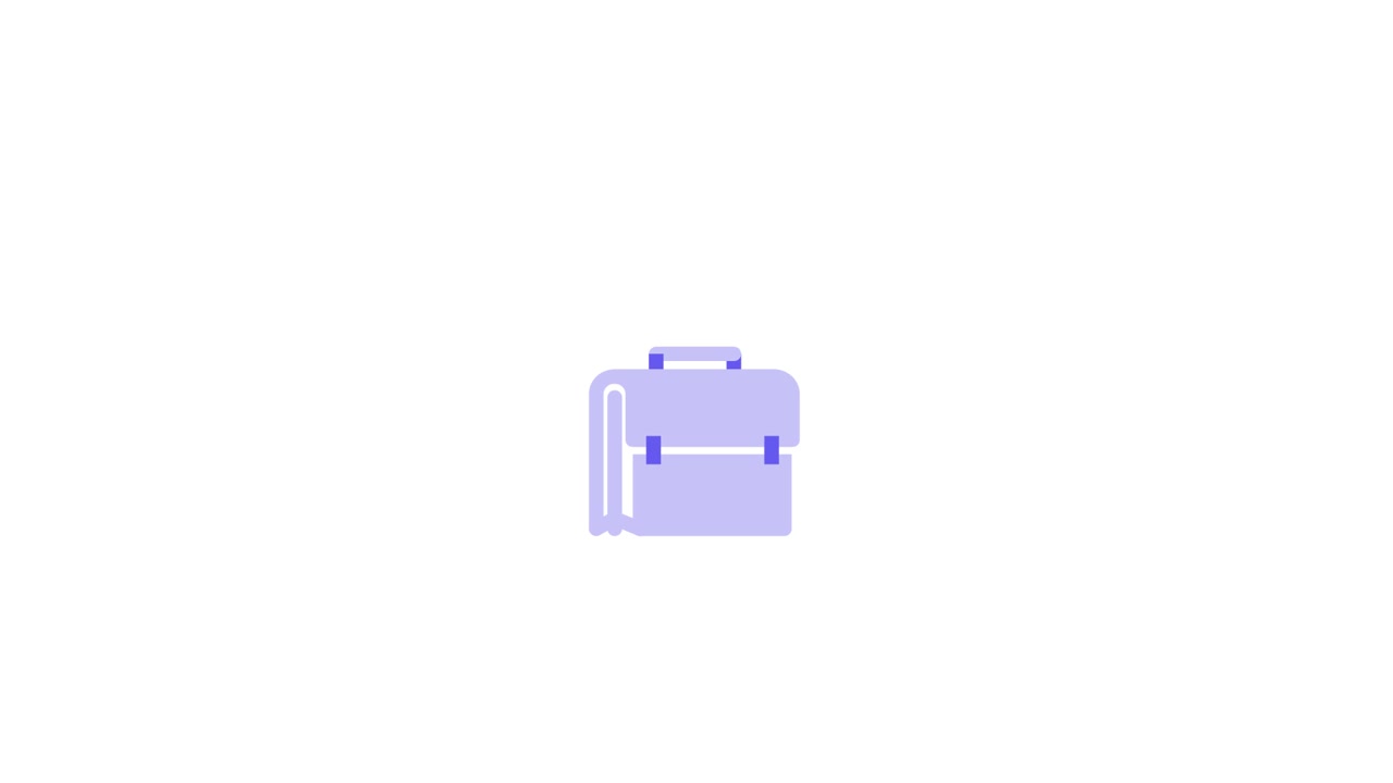 Animated Briefcase Icon on White Background