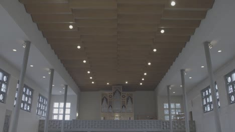 view into the empty bruder klaus church in gundelfingen, germany