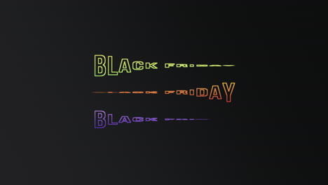 black friday with colorful text on black gradient