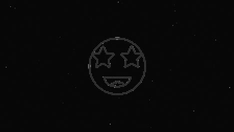 línea sonrisa hud símbolo holográfico en pantalla de televisión digital vieja animación de glitch de bucle sin costuras. corazones. retro dinámico y alegre. imágenes de video coloridas y vintage.