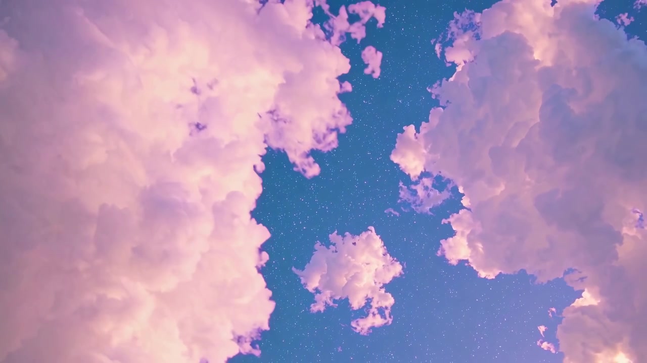 Time Lapse of Pink Clouds Moving Across a Starry Night Sky
